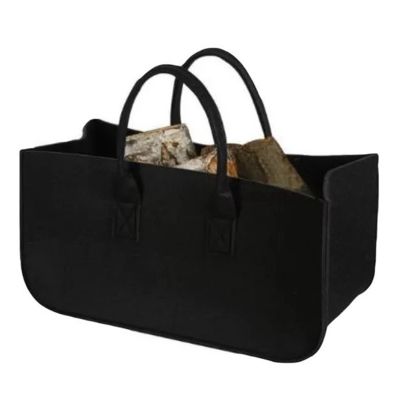1 PCS Stylish Storage Bag Newspaper Picnic Clothes Felt Firewood Basket Accessory Decoration Dark Gray