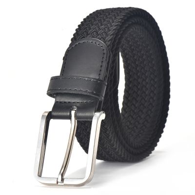 Men Women Casual Knitted Belt Woven Canvas Elastic Expandable Braided Stretch Belts Plain Webbing Strap Designer Belt