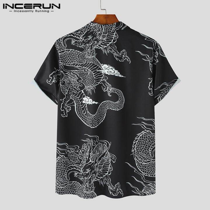 incerun-2023เสื้อเชิ้ตลำลองสำหรับผู้ชาย-เสื้อภาพวินเทจปกแขนสั้นฤดูร้อน-s-5xl-เสื้อฮาวายสำหรับผู้ชายวันหยุด