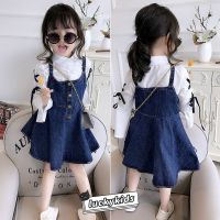 Sweet Summer Baby Girls Sleeveless Denim Dress Fashion Kids Girls Vest Denim Skirt 3-10Y