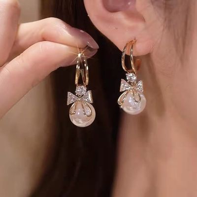 Bow Pearl Earrings Accessories