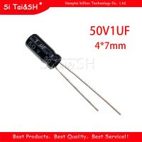 50PCS Higt quality 50V1UF 4*7mm 1UF 50V 4*7 Electrolytic capacitor