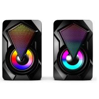 ซับวูฟเฟอร์หนักเอฟเฟกต์ X2ไฟหลากสีสันลำโพง Rgb คอมพิวเตอร์สเตอริโอยูเอสบีมัลติมีเดียซับวูฟเฟอร์หนัก