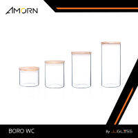 JJGLASS - (AMORN) BORO WC - โถแก้วพร้อมฝาปิด โถแก้วสำหรับใส่ของ ใส่กาแฟคั่ว, เมล็ดธัญญาหาร, เส้นสปาเก็ตตี้ เก็บอาหารในครัว มีให้เลือก 4 ขนาด