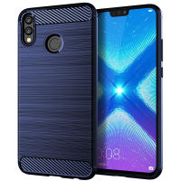 Glory 8X Mobile Phone Case Honor 8X Cover Brushed Carbon Fiber Silicone Anti-fall Soft Shell