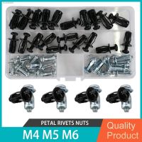 ▼◑☫ M4 M5 M6 Petal Rivets Nuts Kit Metal Screw Anchor Iron Base Clamp Fixed Plate Nut and Bolt Set For Car License Riveter Gun