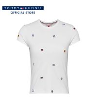 Tommy Hilfiger เสื้อยืดแขนสั้นผู้หญิง รุ่น DW0DW16260 YBR - สีขาว