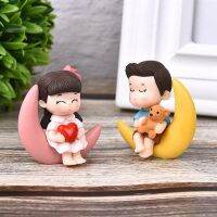 [VIVI decorations] 2ชิ้น/เซ็ตมาใหม่ดวงจันทร์คู่พีวีซีโรแมนติก Figurines หัตถกรรมเครื่องประดับตกแต่งสำหรับบอนไซบ้านตกแต่งตาราง