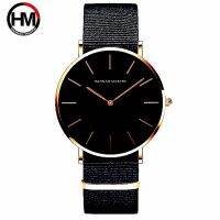 [Aishang watch industry]Hannah Martin Two Needles Fashion Men Brand Luxury Watches Simple Slim Design Nylon Leather Strap DW Quartz Wristwatch FD1030