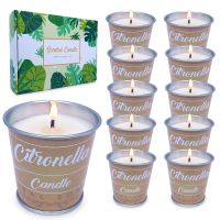 ◘ Citronella Fragrant Candles Plant Essential Oil Repels Mosquitoes Fresh Smokeless Soybean Wax Candle for Birthday Women Gift
