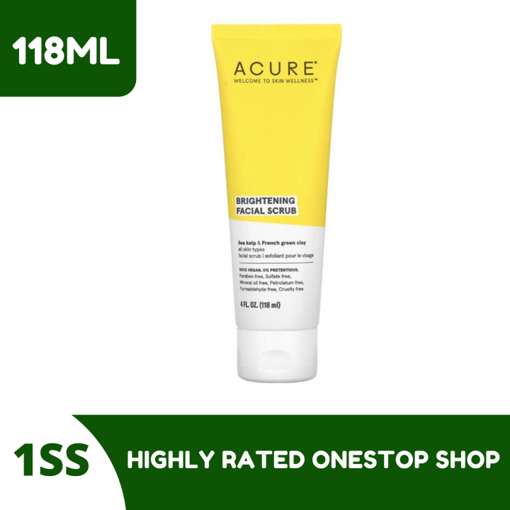 Acure Organics Brightening Facial Scrub, 4 fl. oz, 118ml Lazada PH