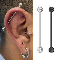 1ชิ้น Cincin Barbell อุณหลกิ Keluli Tahan Karat Rawan Menindik Leinga Anting-Anting ปุ่ม Barbell Helix Menindik Barang Kemas