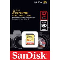 SanDisk 32GB การ์ดกล้อง Extreme SDHC, SDXVE , V30, U3, C10, UHS-I, (SDSDXVE-032G-GNCIN)