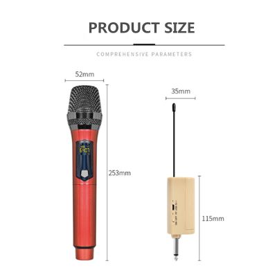 Chargeable Dual UHF Handheld Wireless Microphone ,Microphone System with Mini Receiver for Karaoke Singing Machine, Home K Set, Meeting