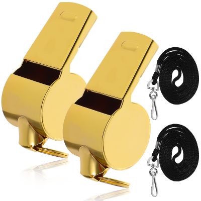 2 Pcs Referee Whistle Police Dog Stainless Steel Pendant Kids Training Soccer Emergency Survival kits