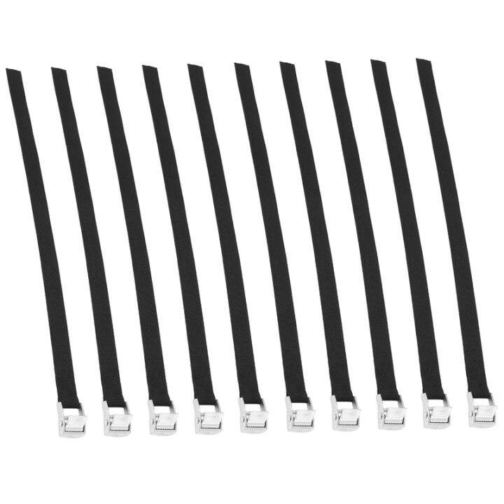 10Pcs Mounting Strap Set, 40cm Tension Straps with Clamping Lock