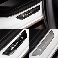 Door Sill Protector Stickers For Tesla Model 3 2022 Accessories Car Threshold Stainless Steel Anti-Scratch Plates Model3 2021