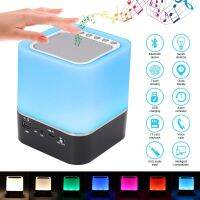 Multifunction Bluetooth Speaker Color LED Night Light Calendar Alarm Clock Touch Control Bedside Night Lamp Support TF SD Card