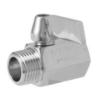 304 Stainless Steel Mini Ball Valve(1/2 Inch Female x Male) NPT Thread Water Flow Regulator Head Control Valve