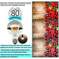 E14 E27 Led Filament Dimmable Sliver Light Bulb G45 Silver Mirror Top Retro Globe Lamp 8W Led Edison Bulbs E12 Warm White 2700K