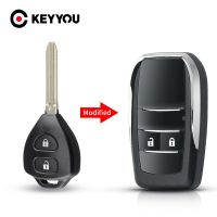 KEYYOU กุญแจรีโมทรถยนต์ปุ่ม Fob 2/3/4สำหรับโตโยต้า Rav4 Reiz Camry Yaris Corolla 4Runner Avlo 2017 2019 Flip รถรีโมทซองใส่กุญแจ