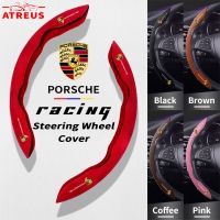 เคสกันลื่นรถปอเช่ต์พวงมาลัยสำหรับ Porsche 987 Cayenne 958 911พวงมาลัยสปอร์ตฝาครอบพวงมาลัย