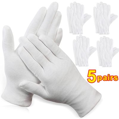5Pairs Cotton Gloves Dry Hands Handling Film Ceremonial Stretch Household Cleaning Tools