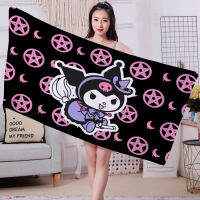 Sanrio Kuromi Large Bath Towel Microfiber Kawaii Women Beach Sunbathing Swimming Bathrobe Gym Yoga Washable Cloth Towel Gift