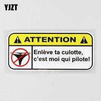 YJZT 14.6CM×9.3CM Caution Panties Humour Fun Drift Decal PVC Car Sticker 12C-0506 Bumper Stickers  Decals Magnets