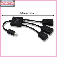 3 in 1 Micro USB Host OTG Adapter Cable with Dual Port Hub for Android &amp; Table