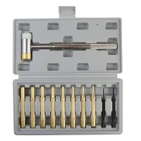 {7ho car tools} 11Pcs Centre Roll Pin Punch Set เครื่องมือถอดค้อน W/ กล่องเก็บของทองเหลือง Hand Pin สำหรับสายนาฬิกาหนัง Automotive