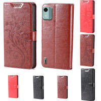 กระเป๋าสตางค์ดีไซน์ลายนูนรูปหอคอยต้นไม้ VcmIs C12เคสสำหรับ Nokia เคสโทรศัพท์แบบฝาพับช่องเสียบบัตรเป็นหนัง