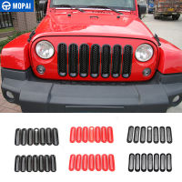 MOPAI Racing Grills ABS Car Front Insert Honeycomb Grille Cover Decoration for Jeep Wrangler JK 2007-2015 Accessories