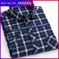 MOQOOL ผ้าฝ้ายเสื้อแขนยาวผู้ชายฤดูใบไม้ผลิด้านบนสบาย ๆ ร้อนฟรีลายสก๊อตผู้ชายเสื้อผ้ากันแดดเสื้อ