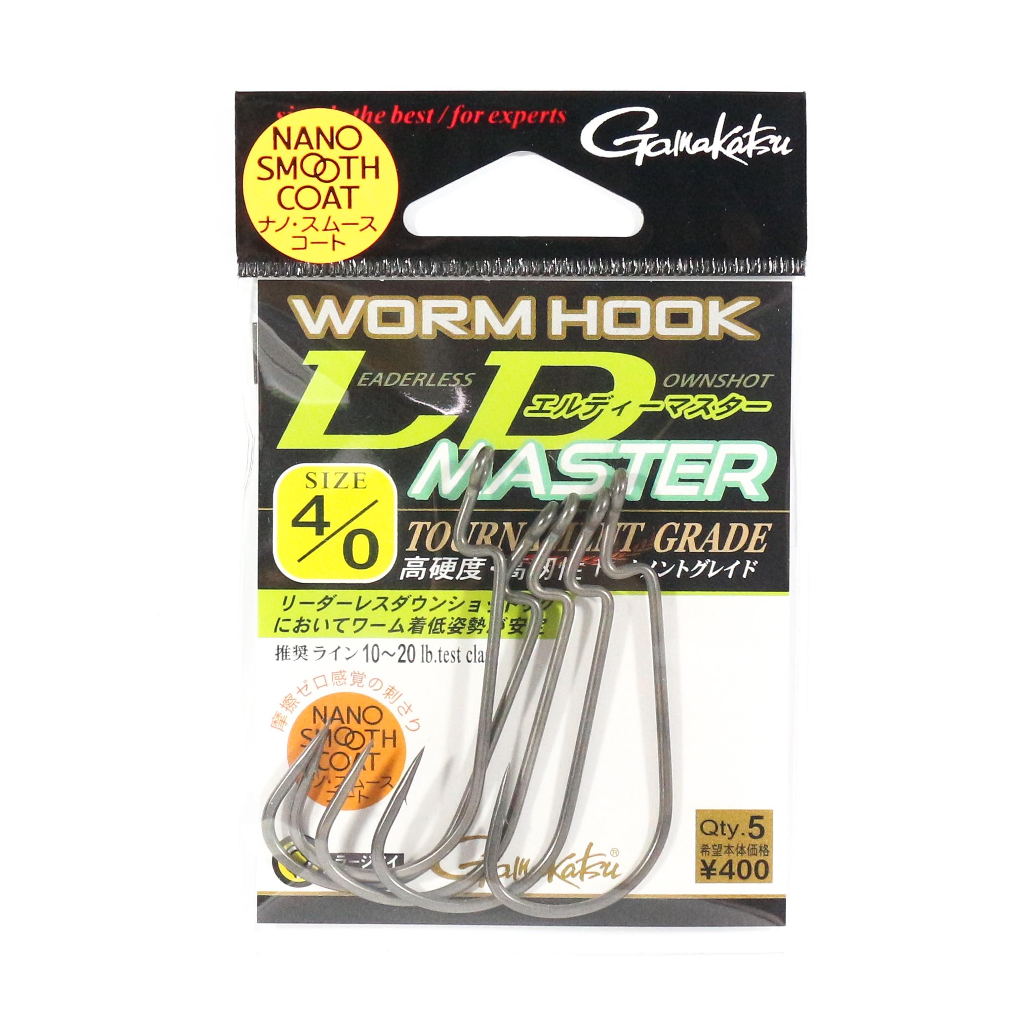 2421 Gamakatsu 67665 Worm 327 Flip Style Spring Keeper Hook Size 4/0 