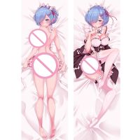 Cosplay Anime Dakimakura Pillow Case Re:zero Rem Double-Sided Hugging Body Pillowcase Peach Skin Soft Pillow Case Cover Gifts