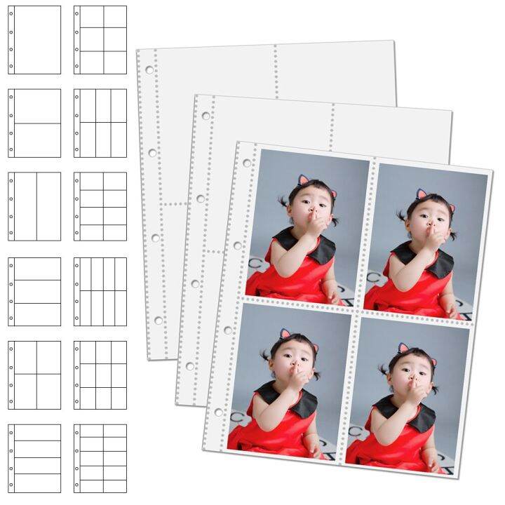 a4-4r-แบบ4รู10-30-50นิ้วที่ใส่บัตรแบบพับได้ภาพโปสการ์ด6นิ้ว10x15ใส่หนังสือสำหรับ4สมุดสันห่วง