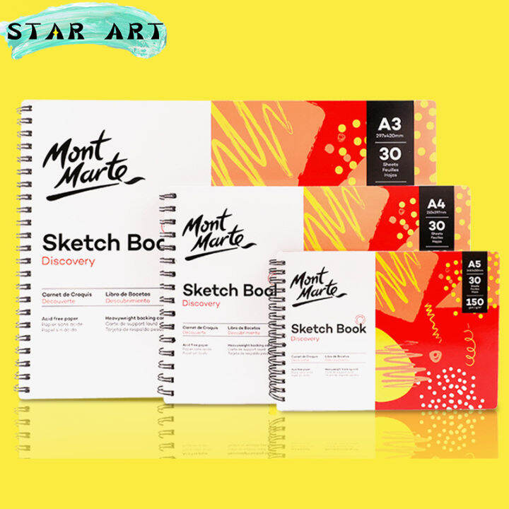 Mont Marte A3/A4/A5 Sketchbook หนา A4 Sketchbook สำหรับนักเรียนดินสอ
