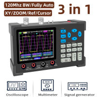 DSO3D12ออสซิลโลสโคปแบบดิจิตอลแบนด์วิธ3 IN 1 120MHz 250msa/s + มัลติมิเตอร์ + เครื่องกําเนิดสัญญาณ3.2นิ้วจอแสดงผล IPS Dual Channel ชาร์จ USB โหมดซูม FFT เครื่องมือทดสอบน้ำยาเบรกแบบพกพา