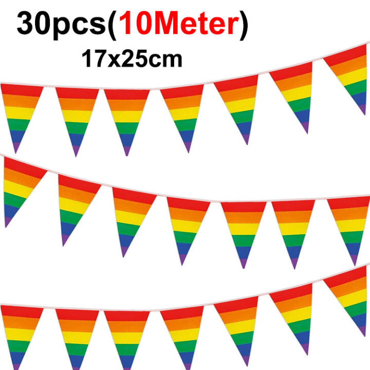 ธงราวสายรุ้งสามเหลี่ยม-ธงราวสายรุ้ง-ธงสายรุ้ง-ธงราวสามเหลี่ยม-ธง-ธงราว-ธงสามเหลี่ยม-rainbow-lgbt-pride-triangle-pennant-pendant-bunting-string-flag-flags