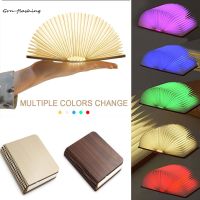 6 Colors Foldable LED Book Night Lights USB Rechargeable 3D Creative Wooden Table Lamp Decor Bedroom Children Christmas Gifts