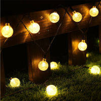 5M20LED Solar Lamp Crystal Ball LED String Lights Flash Waterproof Fairy Garland For Outdoor Garden Christmas Wedding Decoration