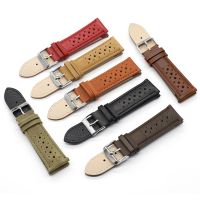 Onthelevel 18 19 20mm Leather Skin Watch Strap 22mm 24mm Soft Black Blue Brown Watchband With Quick Release Bar Wristband E