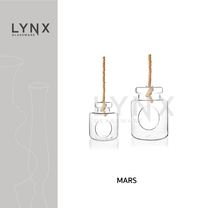 lynx-mars-แจกันแขวน-terrarium-ทรงโหล-เนื้อใส-พร้อมเชือกเส้นใหญ่-เหมาะสำหรับใส่ดอกไม้-มีให้เลือก-2-ขนาด