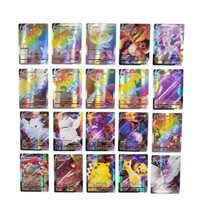 Vmax Gx Poke 100Pcs English Poke Cards Anime Pikachu Dracaufeu Vmax V ...