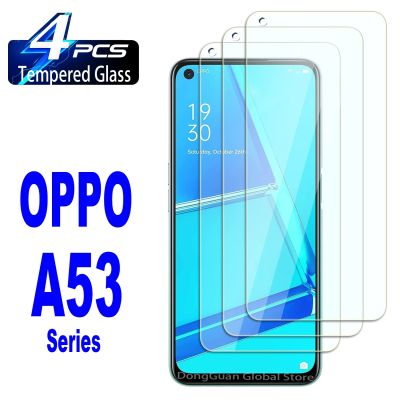 Oppo A53กระจกนิรภัยสำหรับอลูมิเนียมสูง2/4ชิ้น A53s ฟิล์มปกป้องหน้าจอ5ก.