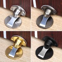 【LZ】 304 Stainless Steel Door Stopper Hidden Door Holders Catch Floor Magnetic Door Stops Nail-free Doorstop Hidden Doorstop