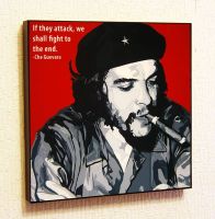 Che Guevara โปสเตอร์ป๊อปอาร์ตคำพูดผ้าใบสติกเกอร์ติดผนังกรอบ