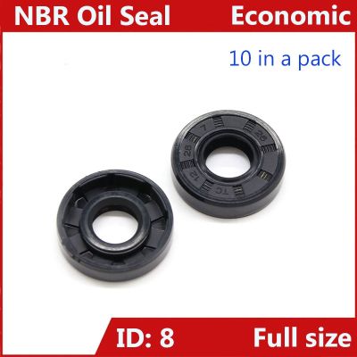 【CW】 ID 8mm NBR Nitrile Rubber SealRotary shaft lip seal10Pcs a pack8x12x13x14x15x16x17x18x19x20x21x22x3x4x5x6x7x8