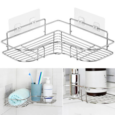Bathroom Corner Shower Rack Stainless Steel Triangular Shampoo Soap Storage Shelves